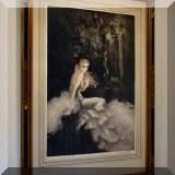 A04. Framed vintage Louis Icart lithograph. Frame: 39.5”h x 28”w 